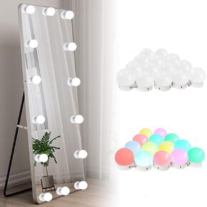 Vanity Lights for Mirror, 14-Bulb RGB Colorful DIY Hollywood Makeup Vanity Mirror Dimmable Lights in Saudi Arabia