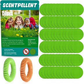 150 Pack Mosquito Repellent Stickers with 2 Mosquito Repellent Bracelets, Individually Wrapped Mosquitoes Bracelets Stickers for Fishing Camping Swimming Outdoor Indoor, Deet Free in Saudi Arabia