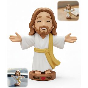 4" Little Jesus Loves You Figures for Car Dashboard, Mini Jesus Tiny Figurines for Christian Car Decor in Saudi Arabia