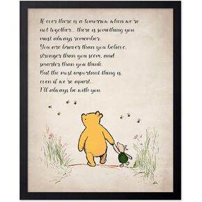 Poster Master Winnie Pooh & Friends Poster - I'll Always Be With You Print - Vintage Storybook Nursery Decor - Baby Room Aesthetic Poster - Kids Playroom Wall Decor - 8x10 Unframed Wall Art in Saudi Arabia