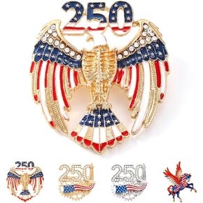 Anniversary Brooch Pin, Patriotic Eagle Rhinestone Lapel Pin for Men Women, Red White Blue Crystal Pin for 4th of July Parade & Independence Day Souvenir Gift in Saudi Arabia