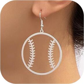Baseball Earrings for Women Sports Ball Shape Drop Dangle Earring Trendy Sports Jewelry Game Day Outfit Accessories Party Favors Gifts in Saudi Arabia