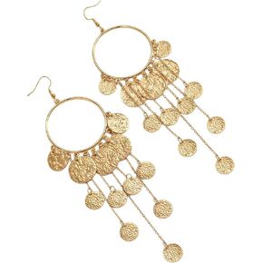 Gold Chandelier Boho Earrings Dangle Gypsy Earrings For Women Big Boho Earrings Fun Fashion Earrings For Women Elegant Geometric Boho Jewelry For Women in Saudi Arabia