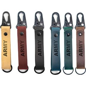 Personalized Coordinate Leather Keychain, Custom Key Fob, Custom Text Keychain, Customized Gifts, Brown, Military, Unisex-Adult in Saudi Arabia