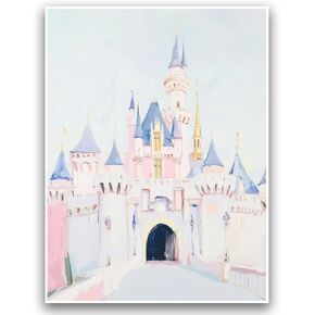 Kid's Room Print Nursery Decor Art Print Baby Room Wall Decor Soft Pastel Magic Castle Painting Dreamy Watercolor Fantasy Picture 12x16 Inch UnFramed for Playroom Princess Bedroom Children's Room​ in Saudi Arabia
