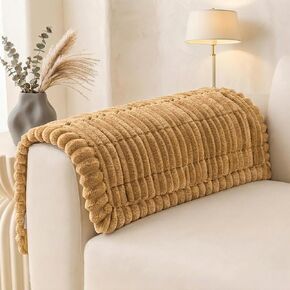 Non Slip Couch Armrest Covers for Dogs, Fuzzy Pet Couch Arm Covers for Sofa Pet Friendly, Soft Sofa Slipcovers Recliner Chair Arm Protector Washable (Camel, 27.6" x 27.6") in Saudi Arabia