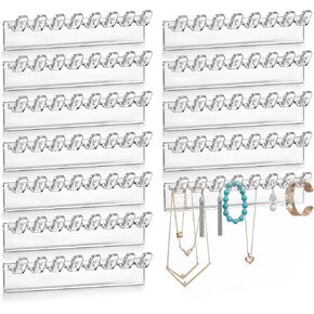 Skrfren 12 Pcs Necklace Holder Self-Adhesive Necklace Organizer Hanging Jewelry Organizer Wall Mounted for Rings Earrings Necklaces Bracelets and Jewelry Display in Saudi Arabia