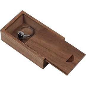 UNICRAFTALE Small Wooden Jewelry Box Trinket Box Coconut Brown Wood Trinket Storage Boxes with Sliding Lid Mini Keepsake Case for Rings Earrings SD Card Rustic Gift Stash 3.15x1.89x0.98 Inch in Saudi Arabia
