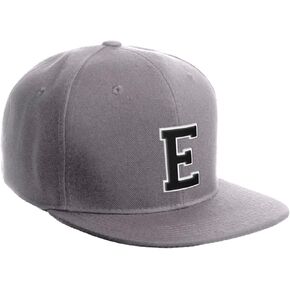 Classic Snapback Hat Custom A to Z Initial Letters, Light Grey Cap White Black in Saudi Arabia