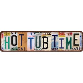Hot Tub Time Sign Funny Bathroom Decor Hot Tub Accessories Outdoor Fun Gifts For Hot Tub Lovers Metal Tin Signs 4x16 Inch in Saudi Arabia