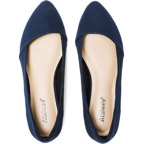 Ataiwee Women's Wide Width Flat Shoes - Stylish Pointed Toe Suede, Soft Comfortable Non-Slip Sole, Casual Daily Office Dressy Ballet Flats. in Saudi Arabia