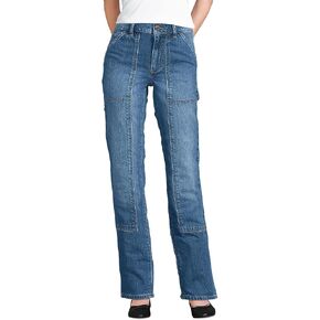 Lands' End Women's Soft Denim High Rise Rail Straight Leg Utility Jeans in Kuwait