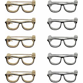 10PCS Minimalist Glasses Brooch Pins, Gold & Silver Polished Lapel Pin, Metal Eyeglass Shape Brooch Pins for Women & Men Clothing Backpacks Hats Blouses Scarves Accessories Gifts in Saudi Arabia