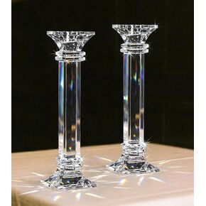 Crystal Candle Holders Set of 2, 10 Inch Tall Candle Sticks Holder Decor for Wedding Dining Table, Clear Glass Candlestick Holder Centerpiece, Heavy Duty K9 Crystal Candelabros para Centros de Mesa in Saudi Arabia
