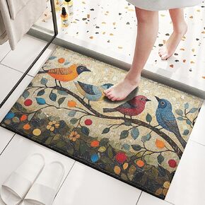 Vintage Bird on Branch Door Mat Floral Entrance Doormat Home Floor Mat Rugs for Entryway Outdoor Indoor Kitchen Bathroom Decor 17x29 inch in Saudi Arabia