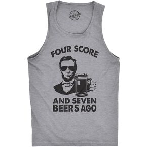 Mens Four Score and Seven Beers Ago Tanktop Funny Abe Lincoln Gettysburg Address Tank in Saudi Arabia