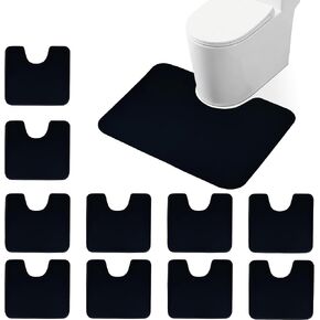 10Pack Disposable Toilet Mats U-Shaped 24x20, Non Slip Bathroom Rug Potty Training Toilet Rugs Floor Protector from Urine Quick Dry Urine Absorption for Bathroom, Black in Saudi Arabia