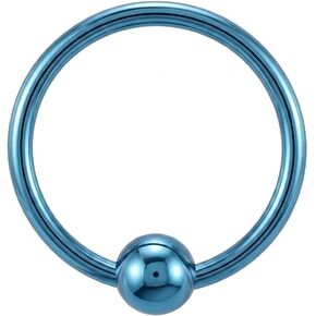 Anodized G23 Grade Titanium 16 Gauge Captive Bead Ring - Septum Ring Nose Piercing Body Jewelry in Kuwait