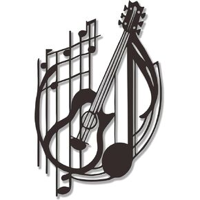 YATEASLU Guitar Wall Art - Guitar Decor,Metal Music Note Decor for Home, Unique Music Wall Art Gifts for Christmas, Thanksgiving - 14.6x9.4 Inch ﻿ in Saudi Arabia