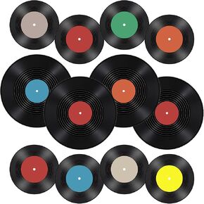 4 Pack 12in Blank Vinyl Record Decor, 8 Pack 7in Fake Vintage Record for Indie Wall Aesthetic Room Decor, 70s 80s 90s Rock & Roll Music Party, Retro Records for Home Living Room, Craft Display in Saudi Arabia