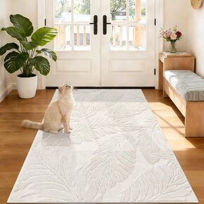 Pauwer Area Rugs for Living Room 9x12, Machine Washable Non Slip Neutral Boho Modern Rug, Soft Fluffy Carpet for Bedroom Dining Room Nursery Office Indoor Farmhouse, Beige in Saudi Arabia