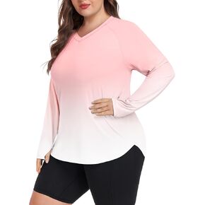 FOREYOND Women's Plus Size UPF 50+ Sun Shirts Long Sleeve UV Protection Rash Guard Quick Dry Swim Tops Fishing Shirts in Saudi Arabia