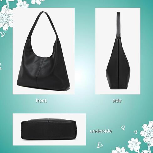 Leather Tote Bag For Women,Large Slouchy Hobo Shoulder Purse,Ladies Handbags & Black Purses (Tote_Black) in Saudi Arabia