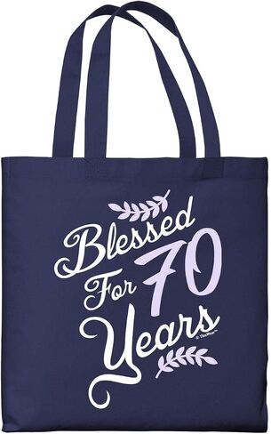 ThisWear Blessed For 100 90 80 or 70 Years Small Canvas Tote Bag in Kuwait