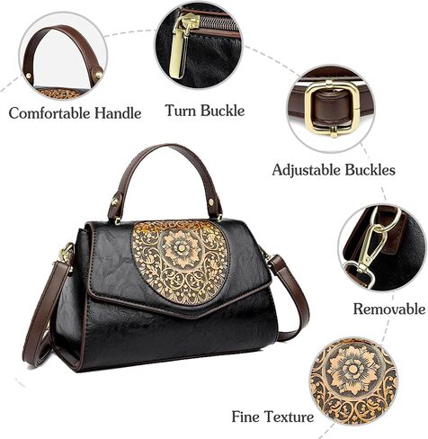 CORIOS Elegant Shoulder Bag PU Leather Handbag for Women Waterproof Top-handle Bag Ladies Crossbody Bag Small Satchel Bag in Kuwait