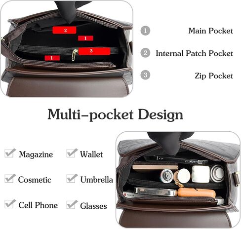 CORIOS Elegant Shoulder Bag PU Leather Handbag for Women Waterproof Top-handle Bag Ladies Crossbody Bag Small Satchel Bag in Kuwait