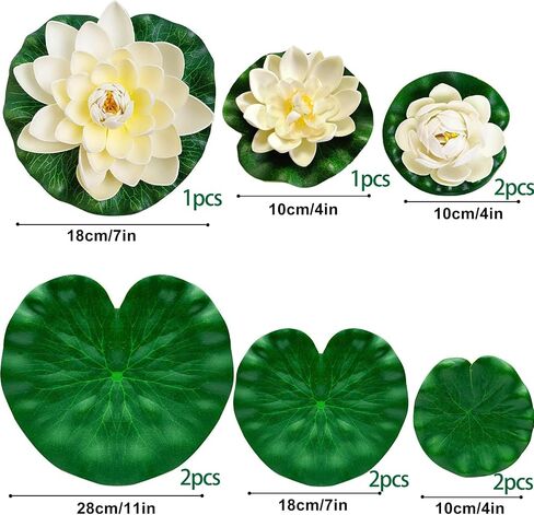 10 PCS Artificial Lotus, Lily Pad for Ponds, Realistic Water Floating Foam Lotuses Fake Lily Pad for Home Garden Patio Pond in Saudi Arabia