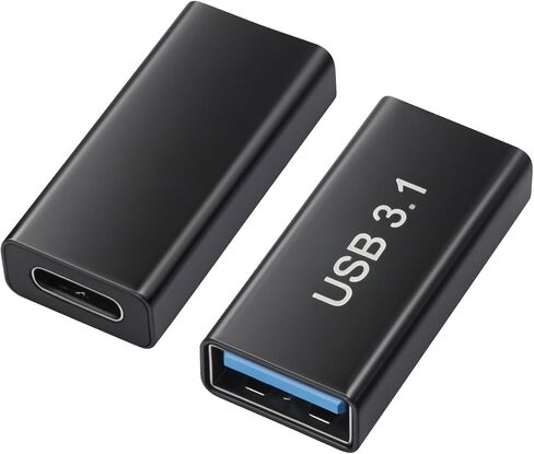 Rexus USB أنثى إلى محول أنثى USB C [2 حزمة] ، شحن سريع 100 واط ، ناقل حركة بيانات عالي السرعة 10 جيجابايت ، محول النوع C للكمبيوتر المحمول ، والهاتف الذكي المتوافق مع iOS ، Android (U31_FA2FC) in Kuwait