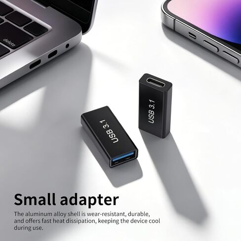 Rexus USB أنثى إلى محول أنثى USB C [2 حزمة] ، شحن سريع 100 واط ، ناقل حركة بيانات عالي السرعة 10 جيجابايت ، محول النوع C للكمبيوتر المحمول ، والهاتف الذكي المتوافق مع iOS ، Android (U31_FA2FC) in Kuwait
