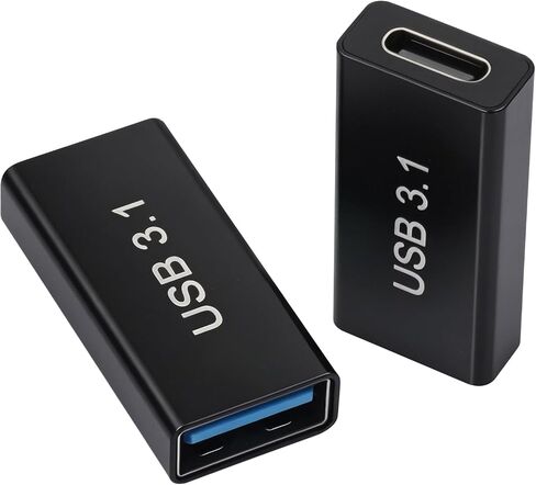 Rexus USB أنثى إلى محول أنثى USB C [2 حزمة] ، شحن سريع 100 واط ، ناقل حركة بيانات عالي السرعة 10 جيجابايت ، محول النوع C للكمبيوتر المحمول ، والهاتف الذكي المتوافق مع iOS ، Android (U31_FA2FC) in Kuwait