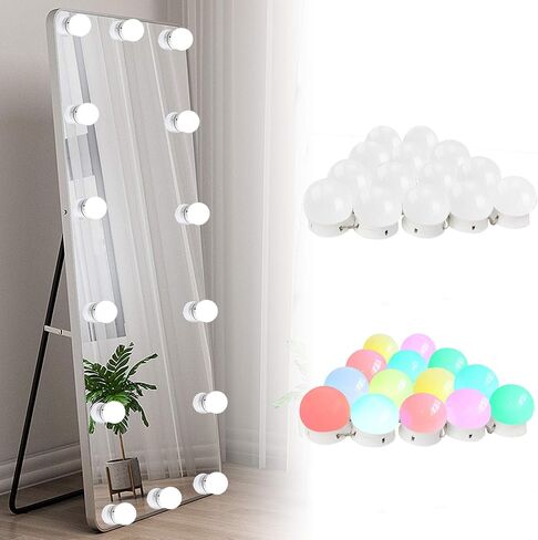 Vanity Lights for Mirror, 14-Bulb RGB Colorful DIY Hollywood Makeup Vanity Mirror Dimmable Lights in Saudi Arabia