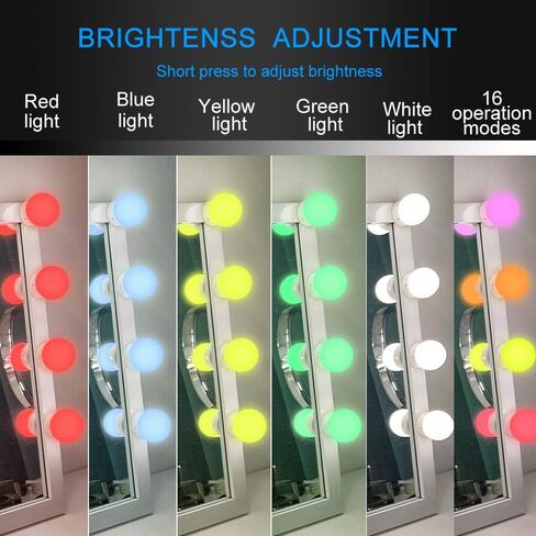 Vanity Lights for Mirror, 14-Bulb RGB Colorful DIY Hollywood Makeup Vanity Mirror Dimmable Lights in Saudi Arabia