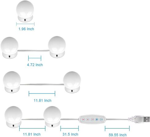 Vanity Lights for Mirror, 14-Bulb RGB Colorful DIY Hollywood Makeup Vanity Mirror Dimmable Lights in Saudi Arabia