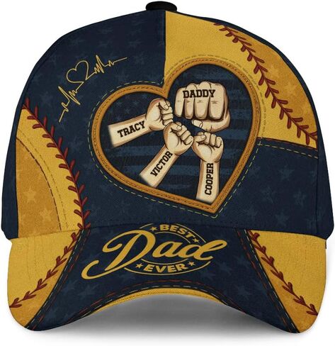 Personalized Best Dad Ever Hat, Custom Baseball Cap, Dad Hats for Men, Daddy Hat, Fathers Day Hats Customized in Saudi Arabia