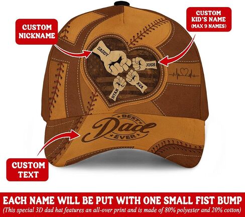 Personalized Best Dad Ever Hat, Custom Baseball Cap, Dad Hats for Men, Daddy Hat, Fathers Day Hats Customized in Saudi Arabia