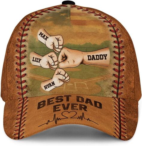 Personalized Best Dad Ever Hat, Custom Baseball Cap, Dad Hats for Men, Daddy Hat, Fathers Day Hats Customized in Saudi Arabia