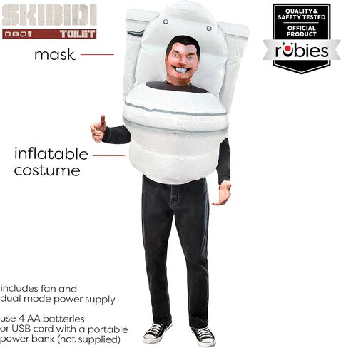 Rubies Skibidi Toilet: Skibidi Toilet Inflatable Costume for Adults, Men's One Size in Kuwait