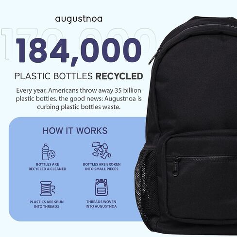 augustnoa Classic Noa Backpack | Fits 17" Laptop | Water-Resistant, 10 Pockets, Tablet Pocket & Drawstring Bag | Ideal for Work, School, Gym & Travel | Stylish and Comfortable Everyday Backpack in Saudi Arabia