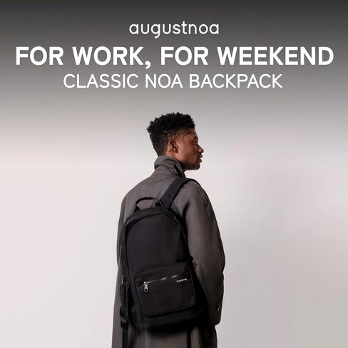 augustnoa Classic Noa Backpack | Fits 17" Laptop | Water-Resistant, 10 Pockets, Tablet Pocket & Drawstring Bag | Ideal for Work, School, Gym & Travel | Stylish and Comfortable Everyday Backpack in Saudi Arabia