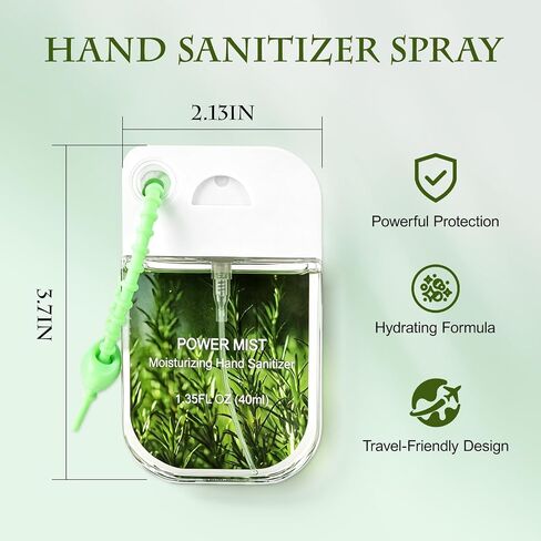 4Pack Hand Sanitizer Spray Keychain, Mini Travel-Size Portable Power Mist Sprayer for Women Teens Kids, Enriched with Mineral Oil & Aloe Vera for Moisturizing (Vanilla, Strawberry, Orange, Lavender) in Saudi Arabia