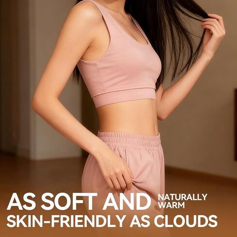 Women's 100% Merino Wool Sports Bra, Soft Seamless Yoga Bra for Workout, Hiking, and Daily Wear. in Saudi Arabia