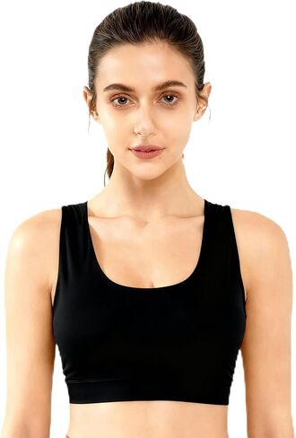 Women's 100% Merino Wool Sports Bra, Soft Seamless Yoga Bra for Workout, Hiking, and Daily Wear. in Saudi Arabia