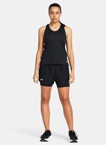 Under Armour Fly By 2-in-1 Shorts أسود/أسود/عاكس MD (الولايات المتحدة 8-10) in Kuwait