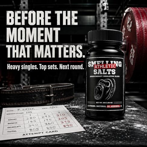 Athletic Salts - Strong Scent - Sports, Powerlifting, Weightlifting, Hockey & Gym, Strong Aromatic Inhalation Blend, 30g in Saudi Arabia