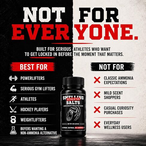 Athletic Salts - Strong Scent - Sports, Powerlifting, Weightlifting, Hockey & Gym, Strong Aromatic Inhalation Blend, 30g in Saudi Arabia