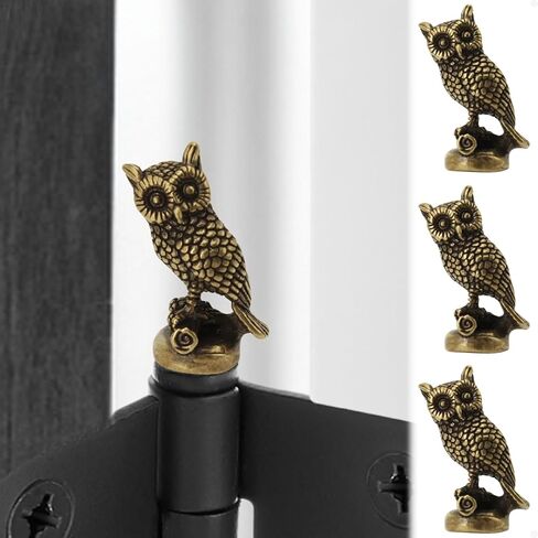 SnugMag Brass Owl Hinge Heads Decorative Topper - Magnetic Door Hinge Toppers Set of 3 - Bird Magnet Charms for Home Decoration - Whimsical Gift Idea in Kuwait
